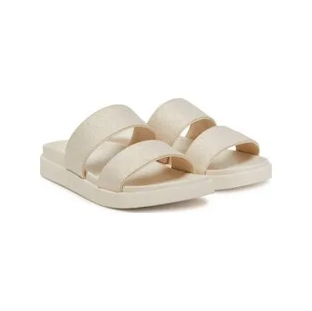 Dámské pantofle Nazouváky Calvin Klein Flat Slide Jacq HW0HW02486 Écru 38