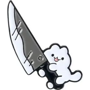 Brož Smaltovaná brož | vtipný odznak - bílá kočka