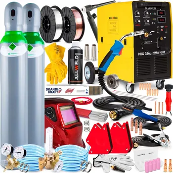 Svářečka Svářecí poloautomat MAGNUM MIG 380W MMA IGBT 400V 370A hliník 4x4