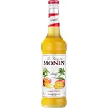 Monin Mango sirup (mango) nabízí sladkou a šťavnatou chuť zralého manga, která je intenzivní a plná exotických tónů. Tento sirup je ideální pro použití v různých nápojích a kulinářských aplikacích, přičemž přidává bohatou mangovou chuť do každého receptu.