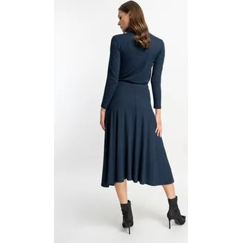 Dámská sukně CLICK Midi sukně 50-714 Tmavomodrá Classic Fit 40