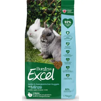 Krmivo pro hlodavce 1,75 kg Burgess Excel Junior & Dwarf Rabbit nugetky s mátou pro králíky