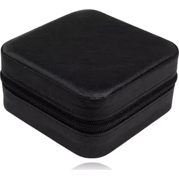 Šperkovnice Černá šperkovnice se strukturovaným povrchem a zapínáním na zip