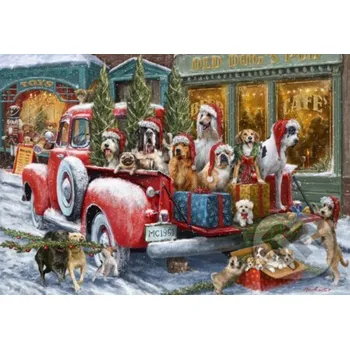 Puzzle Psy na Vianoce - Bluebird Bluebird