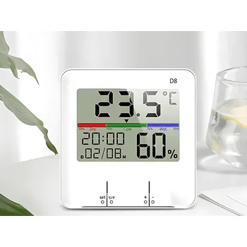 Domácí teploměr VERK GROUP Multifunkční teploměr s vlhkoměrem, hodinami a kalendářem – vše v jednom zařízení D8