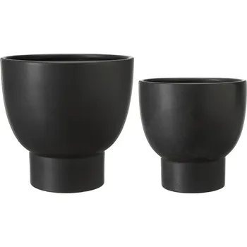 Květináč Wikholmform Keramické květináče MEGAN V.19/15cm SET/2ks černé