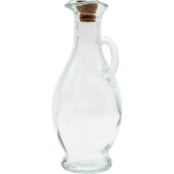 Skleněná karafa z hrubého skla s korkovou zátkou 210ml