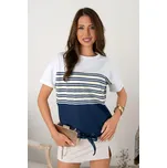 Hajdan halenka 1228 - modrá_žlutá_bílá, S (Dámská halenka Hajdan 1228 s krátkým rukávem)