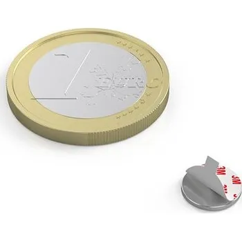 Dekorativní magnet Neodymový magnet kotouč Ø 8 mm, v. 1 mm, samolepicí 3M, síla 410 g
