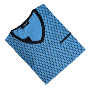 Pánská noční košile Pánské noční košile s dlouhým rukávem - C-Lemon AL2825V Barva: Světle modrá, Velikost: 3XL