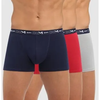 Boxerky Pánské boxery DIM 6596 MPK COTTON STRETCH - 3 kusy modrá XXL