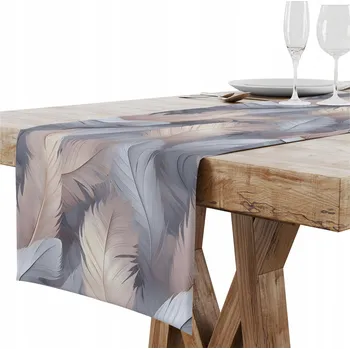 ubrus BĚHOUN NA STŮL MATNÝ HLADKÝ 40X120 CM DEKORATIVNÍ PEŘÍ VZOR 339