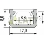 Led-Labs LED profil LUMINES typ X černý elox 2,02m