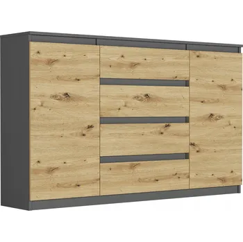 Komoda Komoda Framire 160 x 40 x 98 cm antracit, dub artisan matný