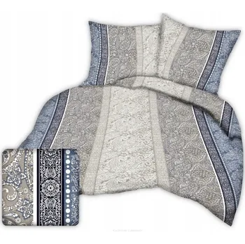 Povlečení Krepové povlečení 140x200 modrá bílá béžová paisley ornamenty