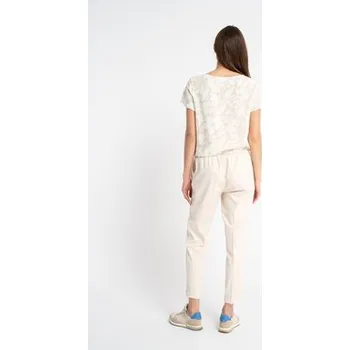 Dámské kalhoty CLICK Kalhoty z materiálu 30-424 Béžová Skinny Fit 36