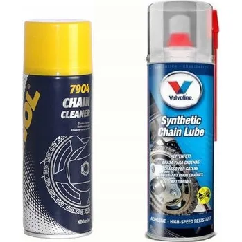Mazivo Čisticí Utěrka Mannol Cleaner 7904 + mazivo na řetěz Valvoline