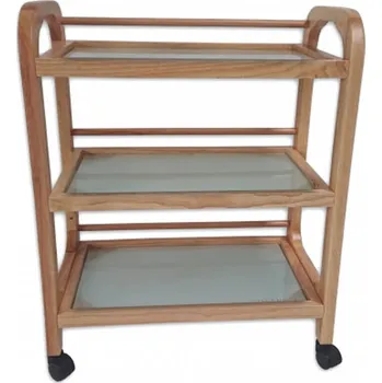 Toaletní stolek Dřevěný kosmetický stolek SANREMO se skleněnými policemi