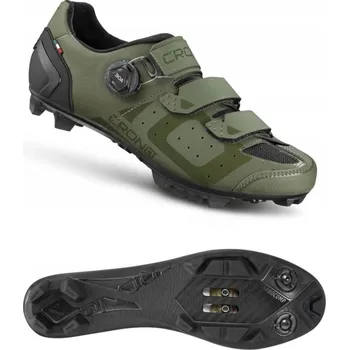 Pánské cyklistické tretry CRONO tretry MTB CX-3-22 zelené kompozit 45