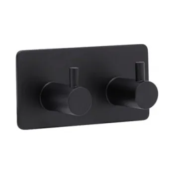 Věšák Dvojity samolepící věšák černý, Base 220, 61610-21