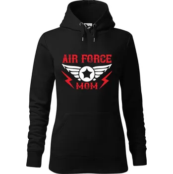 Dámská mikina DOBRÝ TRIKO Dámská mikina s potiskem Air force mom Velikost dámské mikiny: XS, Barva: Černá