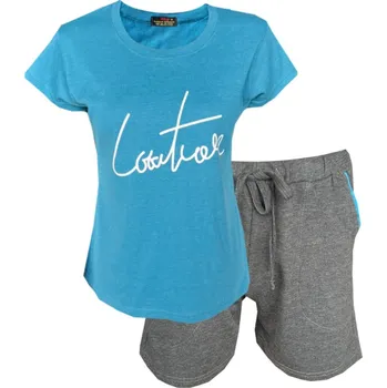 Dámské noční prádlo n-feel Dámské pyžamo šortkové HL-12 Barva: Šedá, Velikost: XXL