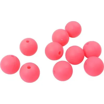 Dětské navlékací korálky Natana silikonové korálky neonově růžové 12 mm 10 kusů