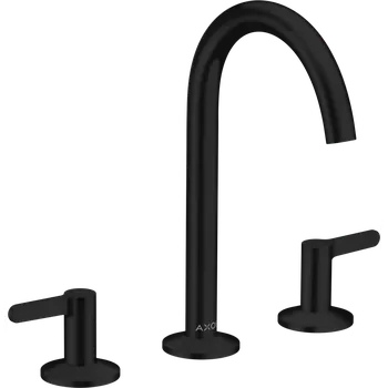Vodovodní baterie AXOR One 3-otvorová umyvadlová baterie 170 s odtokovou soupravou Push-Open, matná černá 48050670