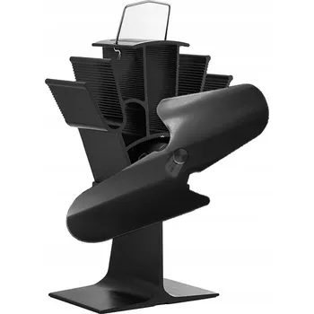 Krbový ventilátor Ventilátor na kamna FLAMINGO dvoulopatkový, černý