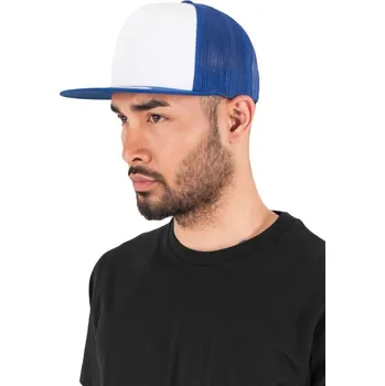 Kšiltovka Čepice kšiltovka Snapback, FLEXFIT Yupoong Trucker, šíťkovaná, bílo-světle modrá