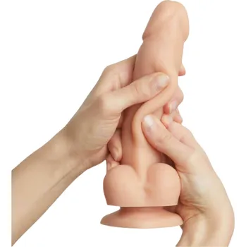 Dildo Strap-on-me S - Dvojitý vrstvový dildo s přísavkou 17.8 cm Přírodní