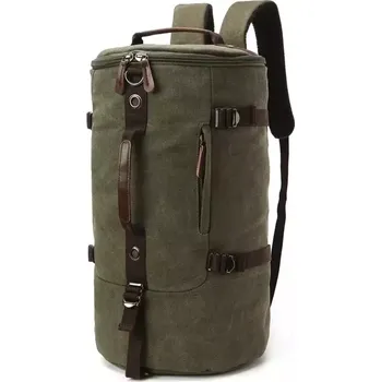 Cestovní taška Canvasio Plátěná retro taška 2v1 batoh Morón Zelený 39 l