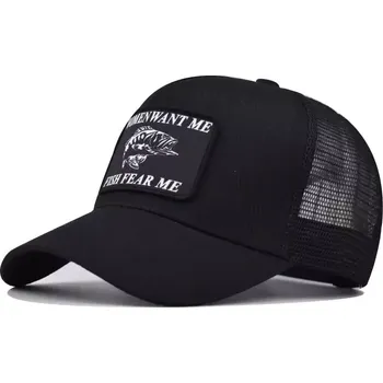 Kšiltovka Čepice s kšiltem Bavlněná Kšiltovka FISH FEAR ME Černá