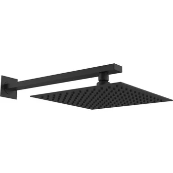 Sprchová hlavice Teorema Edge - Hlavová sprcha 200/200 se sprchovým ramenem, černá 15287BB