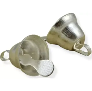 Dekorační zvoneček stříbrný - 5 ks