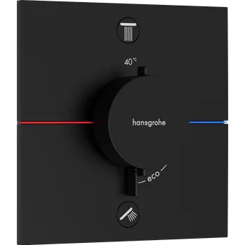 Vodovodní baterie Hansgrohe ShowerSelect Comfort E Termostat pod omítku pro 2 spotřebiče se zabudovanou bezpečnostní kombinací podle EN1717, matná černá 15578670