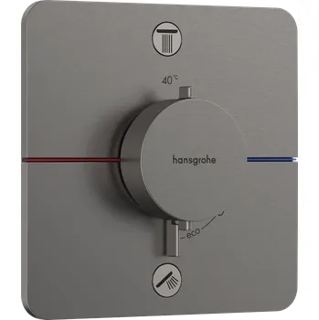 Vodovodní baterie Hansgrohe ShowerSelect Comfort Q Termostat pod omítku pro 2 spotřebiče se zabudovanou bezpečnostní kombinací podle EN1717, kartáčovaný černý chrom 15586340