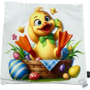 Povlak na dekorativní polštářek POSZEWKA NA PODUSZKĘ 45x45 POVLAK 4ks Velikonoce DEKORACE ZAJÍČEK BÉŽOVÝ