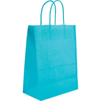 Dárková taška Papírová taška světle modrá 21x11x27, kroucené ucho