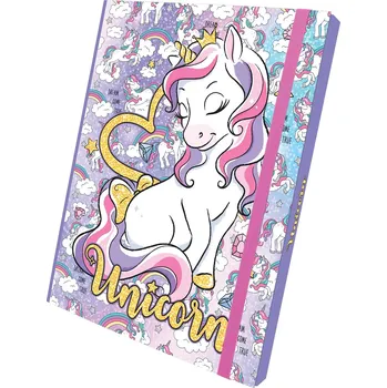 Box na sešity s gumou UNICORN 3D design A5 130gr/m2