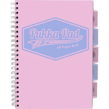 Blok Pukka Pad projektový blok Pastel A4, papír 80g,100 listů, růžový, linkovaný