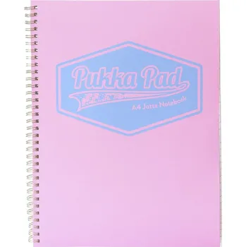 Blok Pukka Pad spirálový blok Pastel, A4, papír 80g,100 listů, růžový, linkovaný