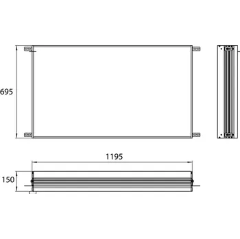 Vodovodní baterie Emco Evo - Vestavěný rám 1195 x 695 x 150, 939700004