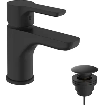Vodovodní baterie Teorema Goodlife - Umyvadlová baterie stojánková s Clic-Clac zátkou, Matná černá 86301BB