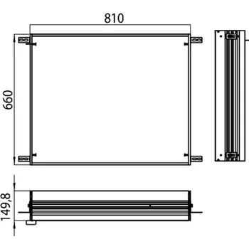 Koupelnový nábytek Emco Prestige - instalační rám pro zapuštěnou zrcadlovou skříňku s LED osvětlením, 989700008