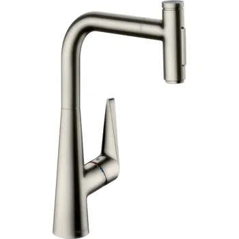 Vodovodní baterie Hansgrohe Talis Select M51 kuchyňská páková baterie s vytahovací sprškou, vzhled nerezu 72823800