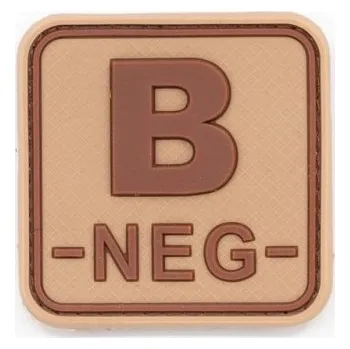 Nášivka JACKETS TO GO Nášivka krevní skupina B+ NEG plast velcro DESERT