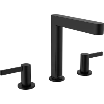 Vodovodní baterie Hansgrohe Finoris 3-otvorová umyvadlová baterie 160 s odtokovou soupravou Push-Open, matná černá 76034670