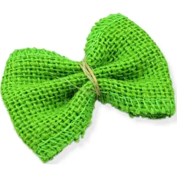 Jutová mašle světle zelená - 1 ks