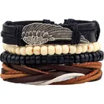 Sada čtyř pánských náramků ETno pírko